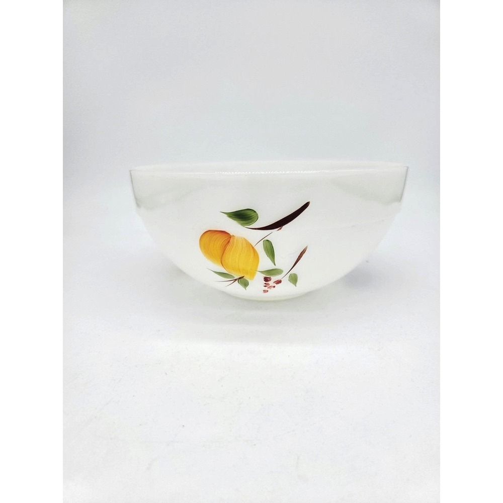 Vintage Anchor Hocking Fire King Gay Fad Fruit Milk Glass Mixing Bowl #16
